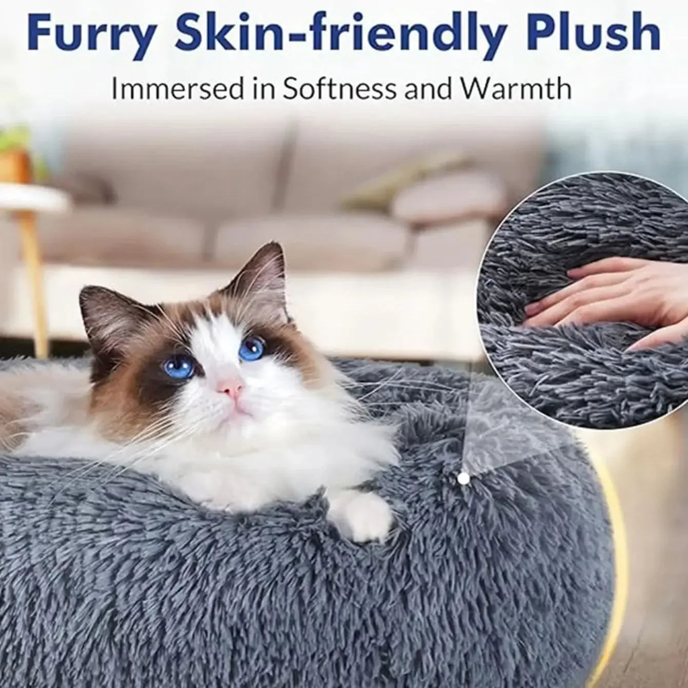 Super Soft Plush Round Pet Bed